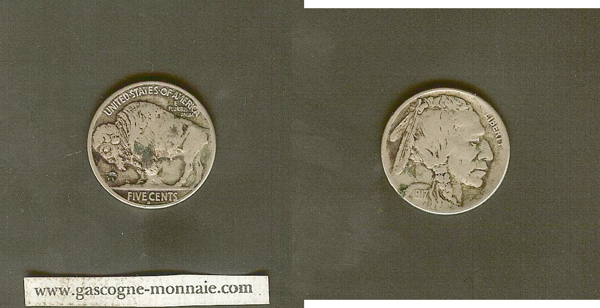 USA 5 cents Buffalo 1917S VF